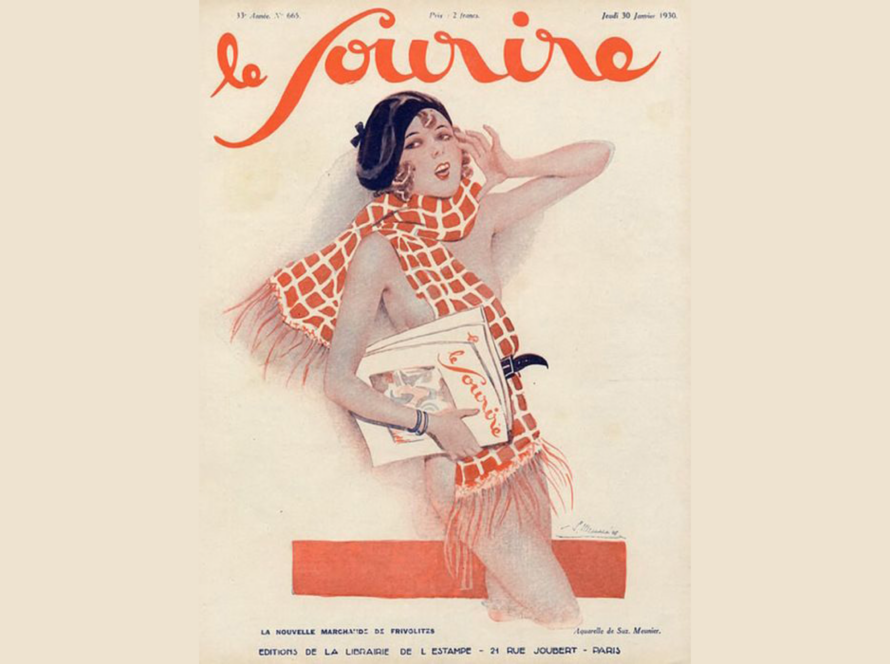 Portada de la revista francesa Le Sourire de 1930 con ilustración picaresca