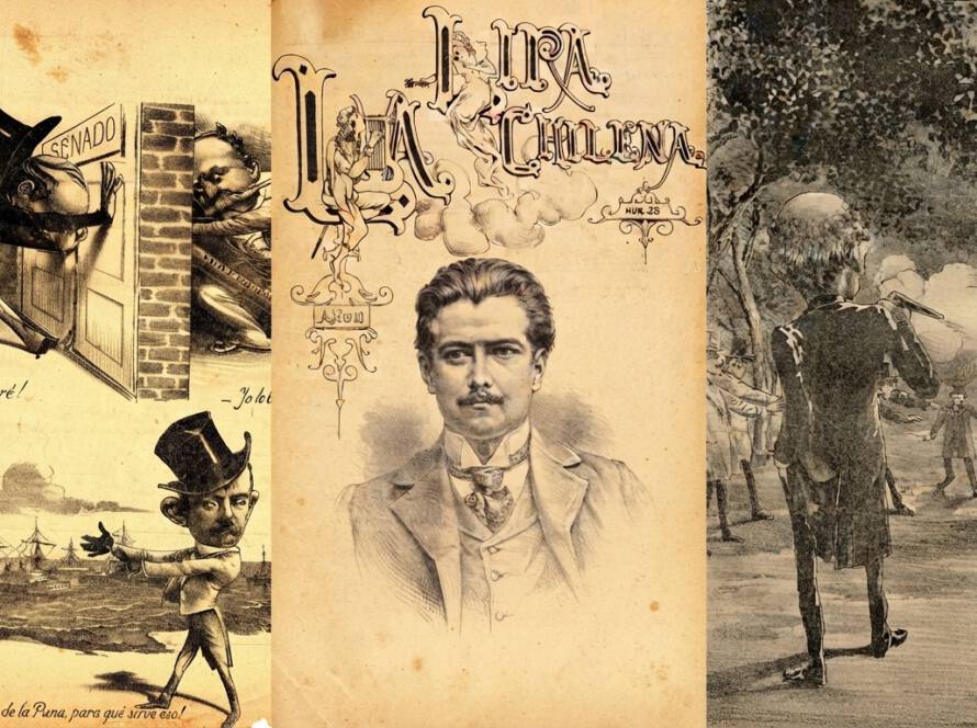 Collage de ilustraciones y portadas antiguas de historietas chilenas