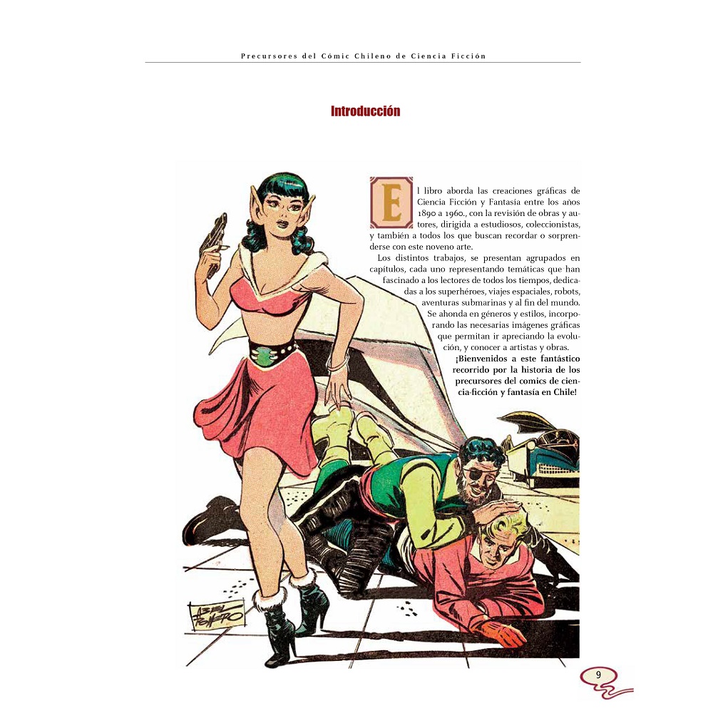 Página 9 del libro «Precursores del cómic chileno de ciencia ficción 1890-1960» de Moisés Hassón